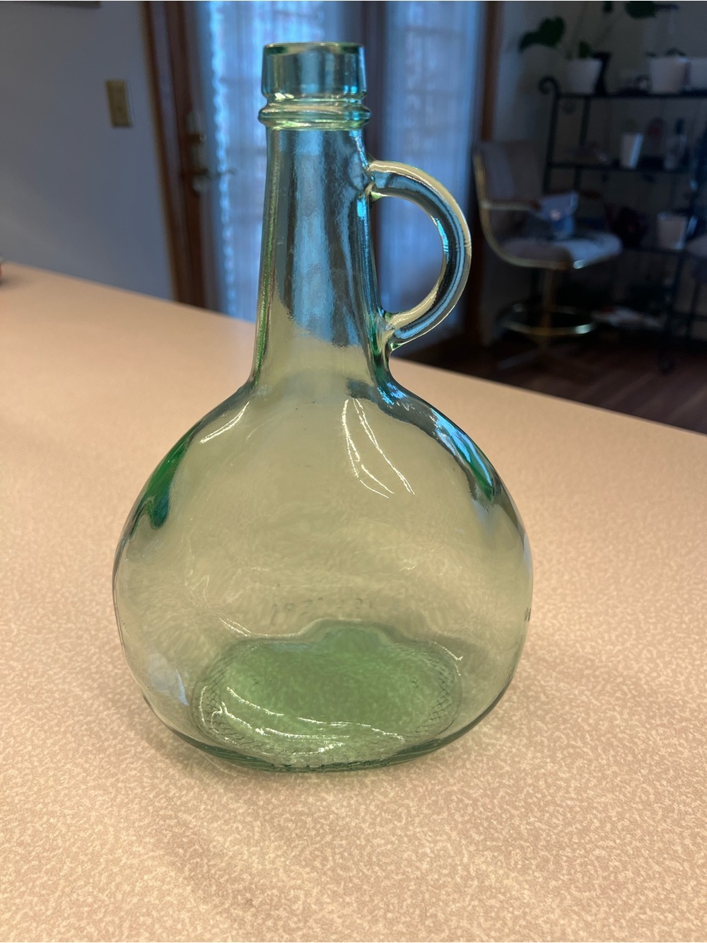 Vintage Wine bottle. Green Glass Decorative Carafe - Home Dining